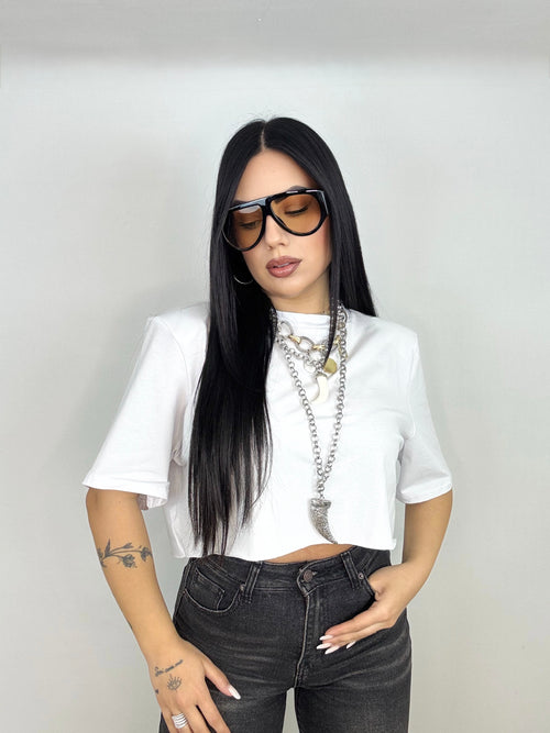 T-SHIRT CROP SPALLINA